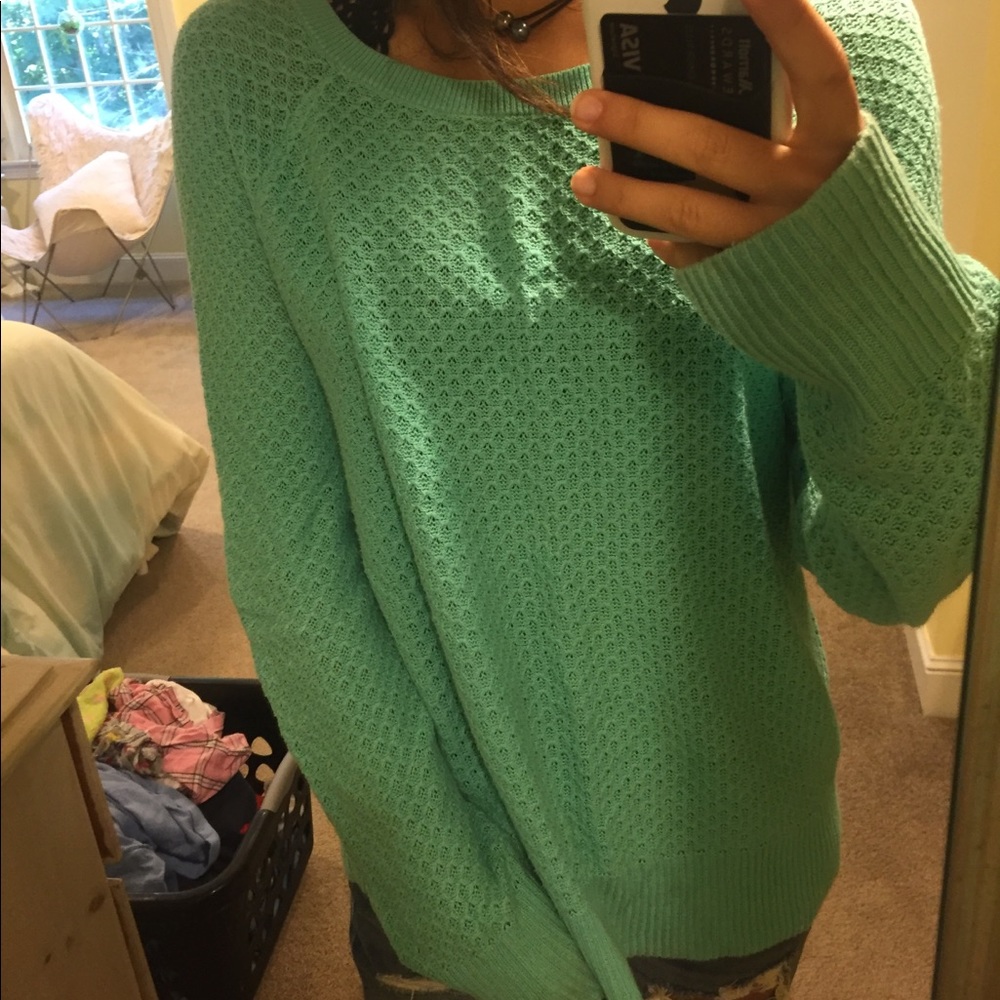 comfy turquoise sweater